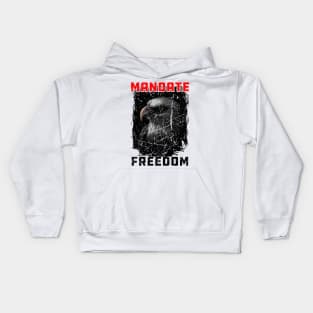 Mandate Freedom, American Eagle Red and white design Kids Hoodie